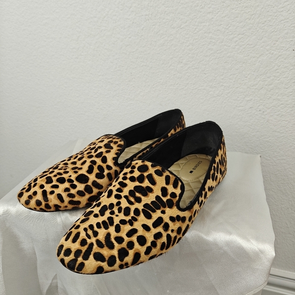Birdies The Starling Leopard Slip On Genuine Calf hair Loafers Size 8.5 Women's - Picture 9 of 14